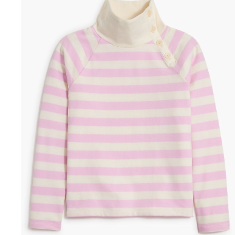 New J.crew Striped wide button-collar pullover sweatshirt